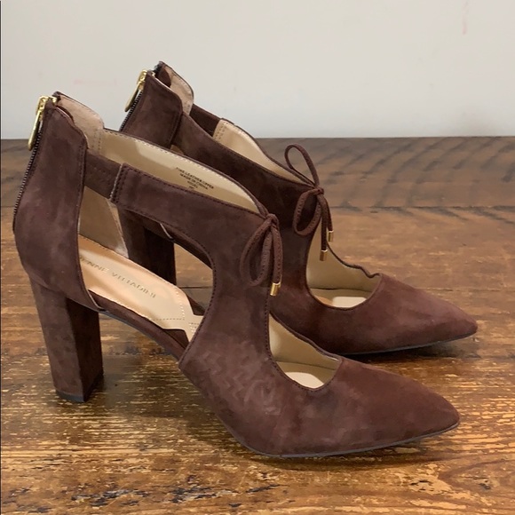 Adrienne Vittadini Shoes - Adrienne Vittadini Nigel Brown Suede Heels  Sz 9.5